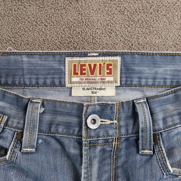 Levi’s 514 Slim Straight Jeans Men’s W31 L32 Light Wash Denim Classic Fit - Picture 8 of 12